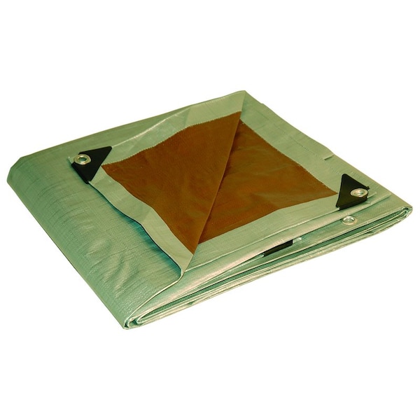 Dry Top Heavy Duty Tarp, Brown/Silver, Polyethylene 21824 - main